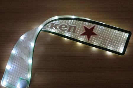 3d kabartmalı logosu baskılı led pvc bar mat 