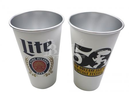 miller lite retro beyaz stadyum kupası açık cam bardak 