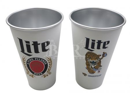 miller lite retro beyaz stadyum kupası açık cam bardak 