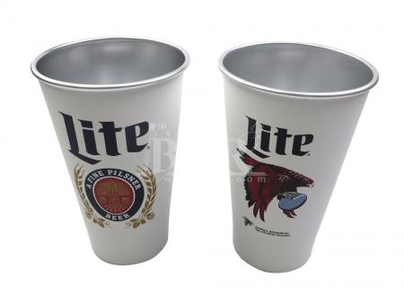 miller lite retro beyaz stadyum kupası açık cam bardak 